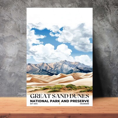Great Sand Dunes National Park and Preserve Poster, Travel Art, Office Poster, Home Decor | S4 - image2